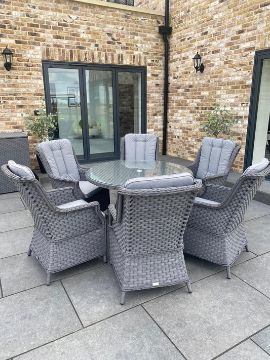 Henley 6 Seater Charcoal Grey Dining Set