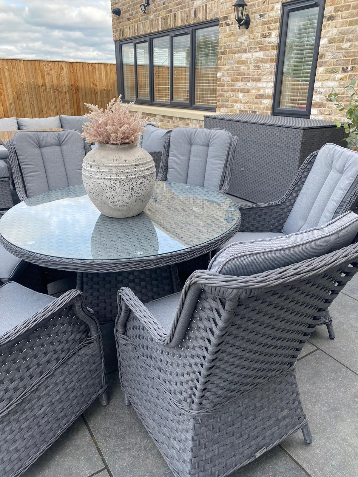 Henley 6 Seater Charcoal Grey Dining Set