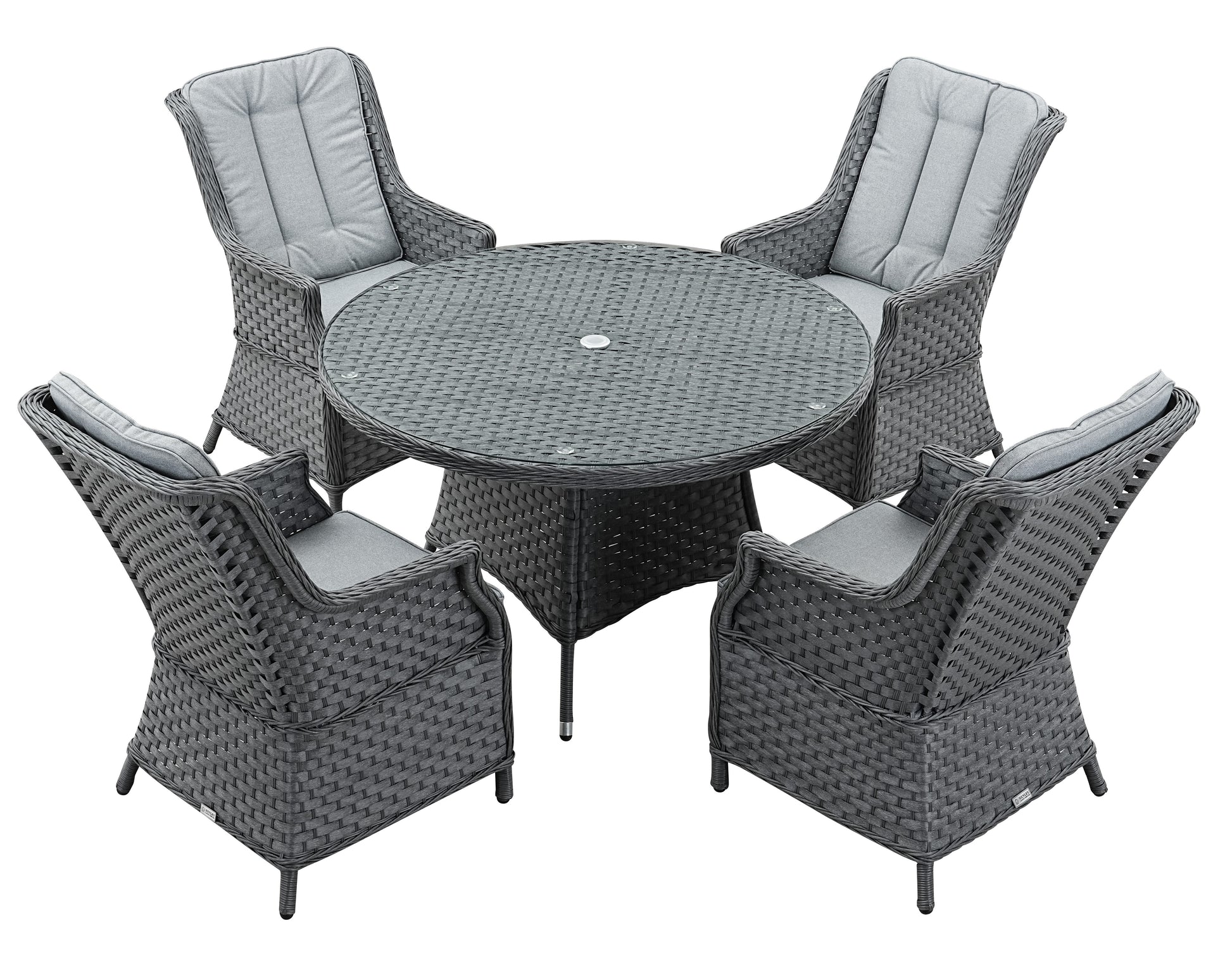 Henley 4 Seater Charcoal Grey Dinning Se