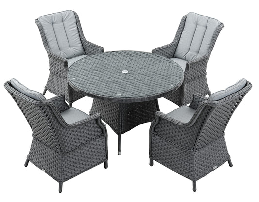 Henley 4 Seater Charcoal Grey Dinning Se