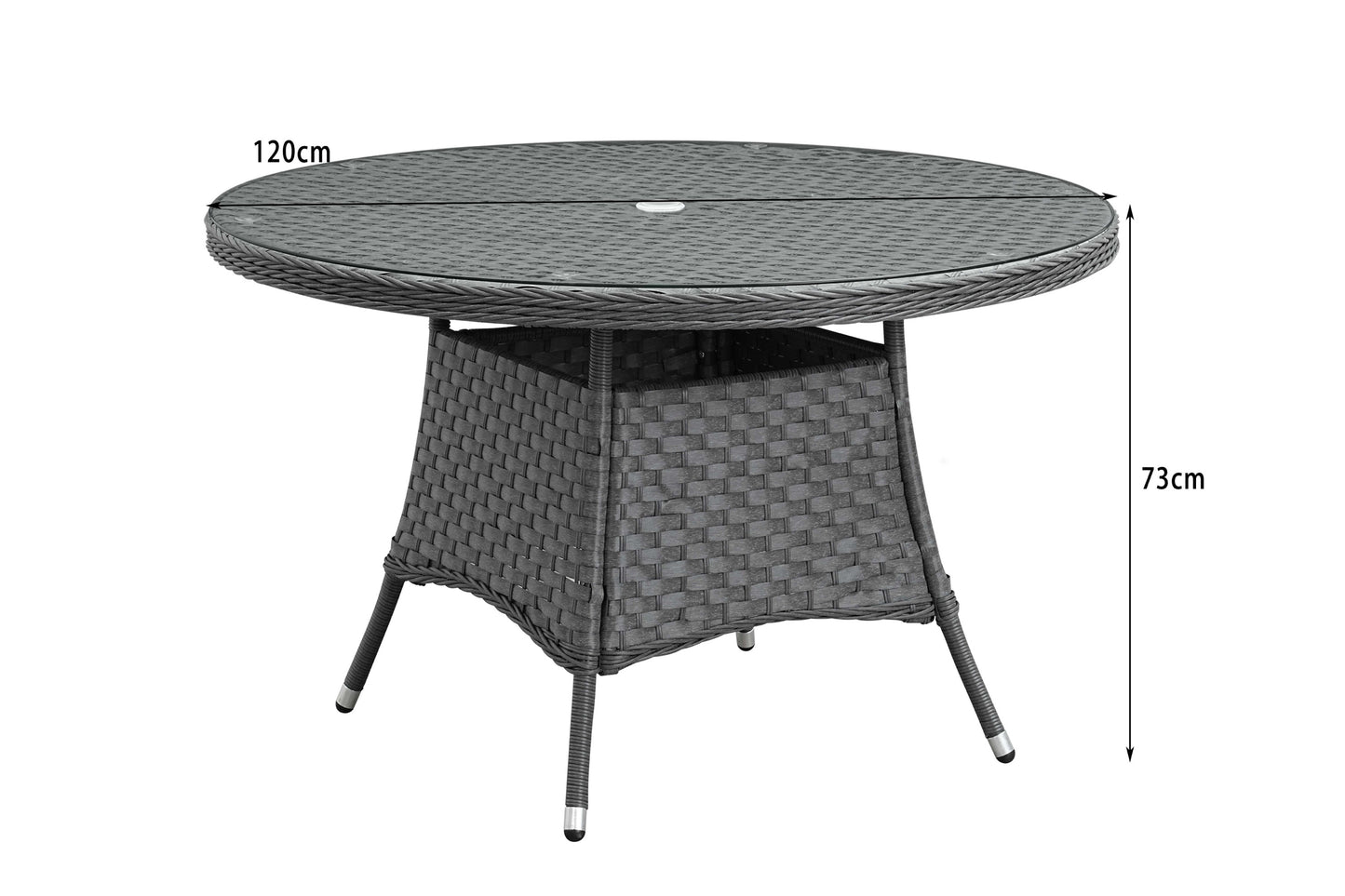 Henley 4 Seater Charcoal Grey Dinning Set