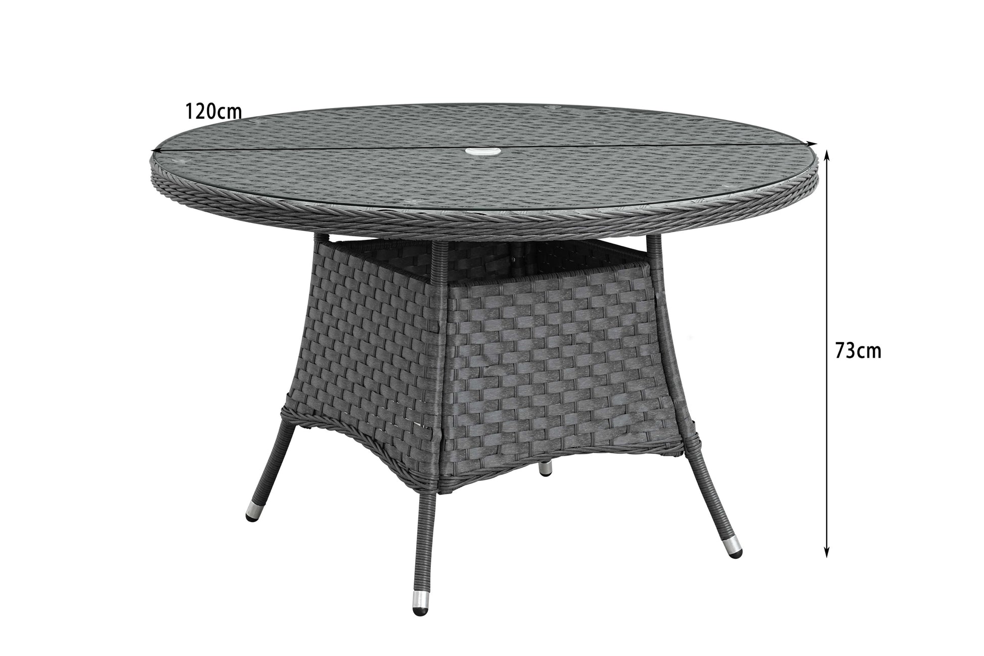 Henley 4 Seater Charcoal Grey Dinning Set