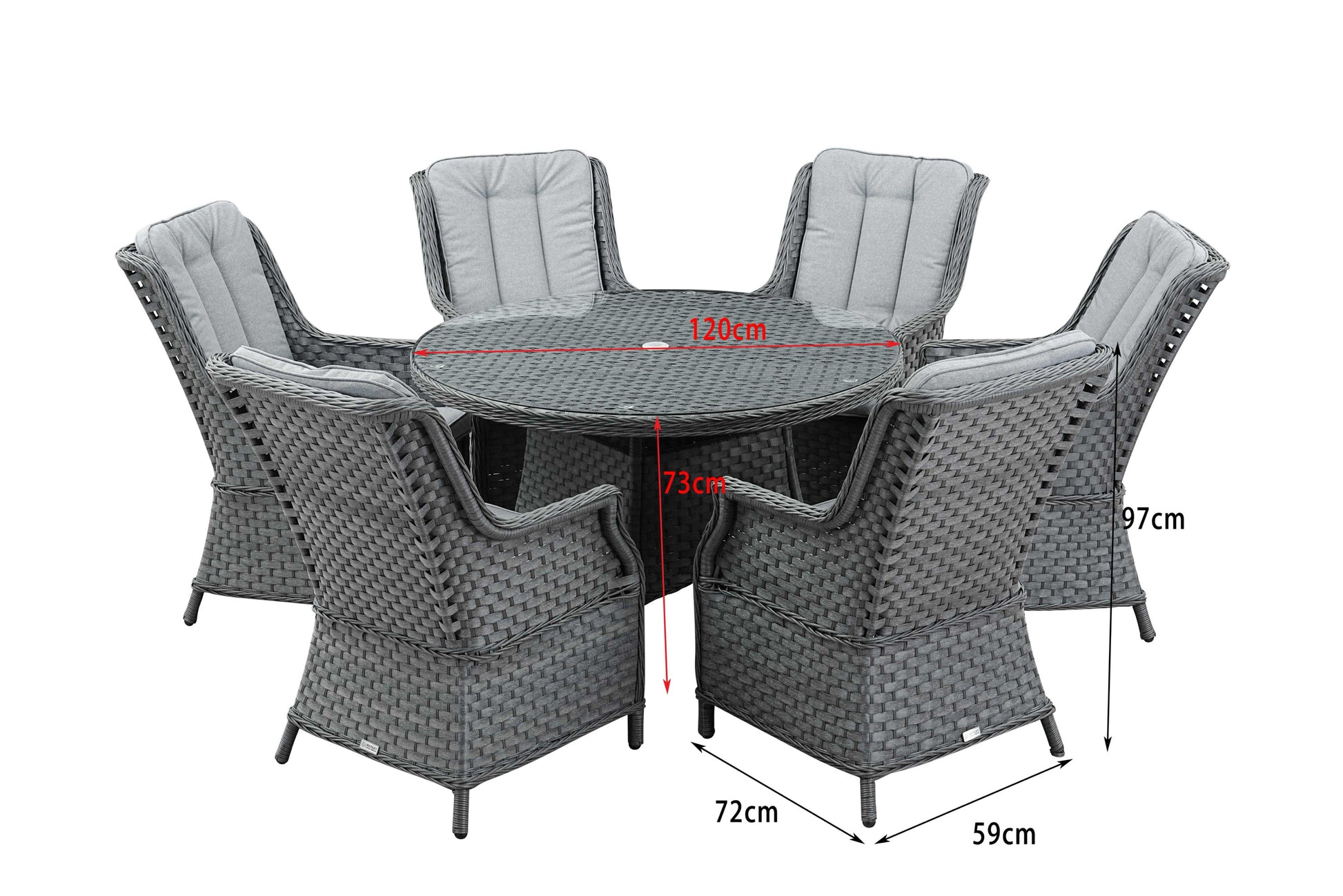 Henley 4 Seater Charcoal Grey Dinning Set