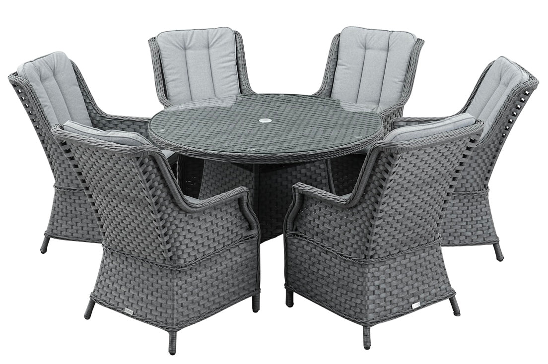 Henley 6 Seater Charcoal Grey Dinning Set