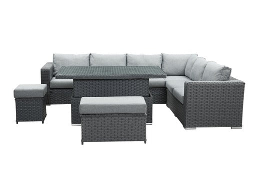 Henley Low Back Corner Sofa set with Rising table